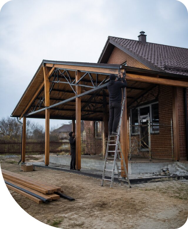 Пристройка навеса к дому и участку в Грозном под ключ